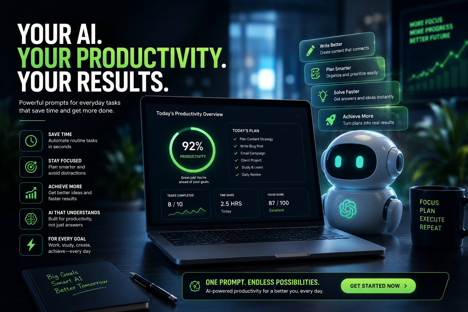 Your AI. Your productivity. Your results. — powerful prompts for everyday tasks